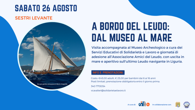 Sestri, visita e aperitivo “A bordo del Leudo: dal museo al mare”