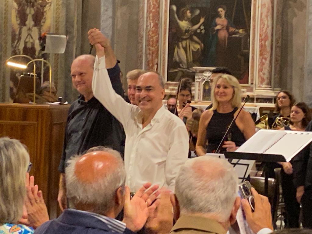 Fabio Macera e Filippo Torre (da sin)_ Concerto celebrativo 19 agosto 2023 a Rapallo