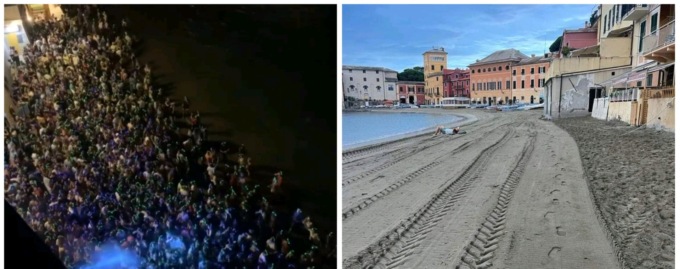 Silent Disco a Sestri, dopo il pienone spiaggia già ripulita