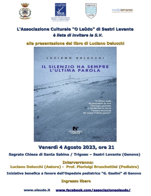 Luciano Delucchi presenta il suo nuovo libro “Il silenzio ha sempre l’ultima parola”
