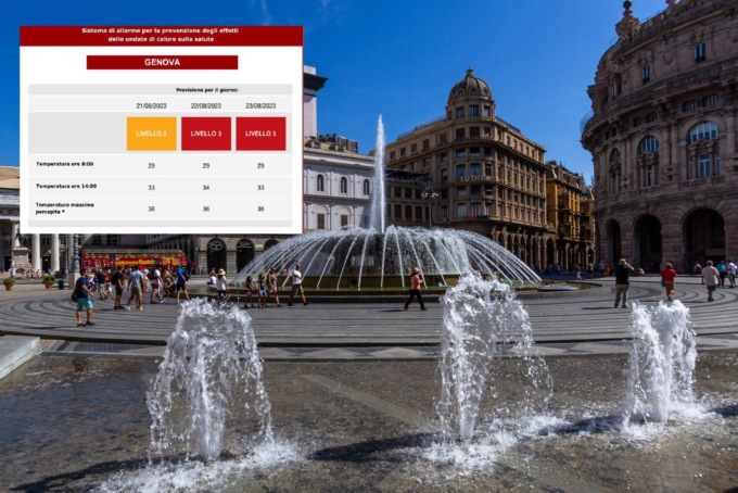 Caldo, a Genova bollino rosso martedì 22 e mercoledì 23 agosto