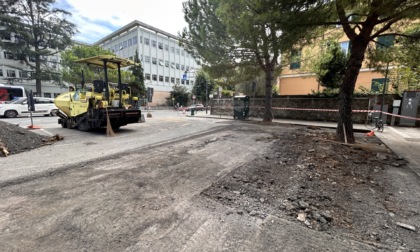 Chiavari, lavori in corso in piazza Caduti di Nassiriya