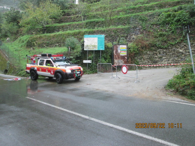 Maltempo, frana a Carasco