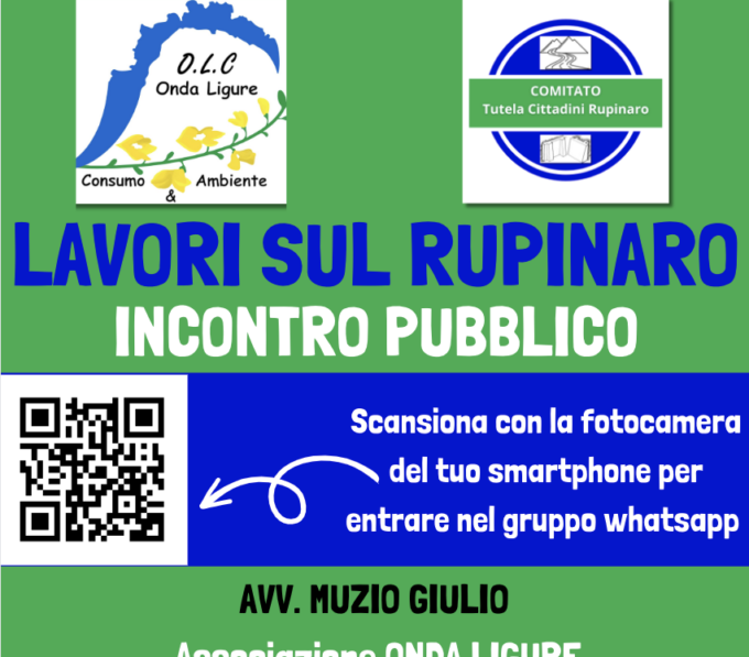 Comitato Tutela Cittadini Rupinaro, la riunione mercoledì 27 settembre