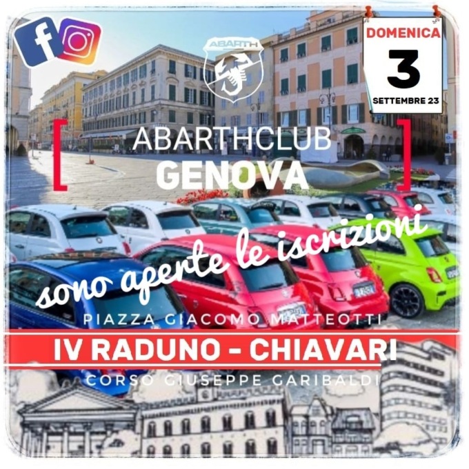 Giornata dedicata agli appassionati Fiat, a Chiavari c’è il raduno Abarth Genova