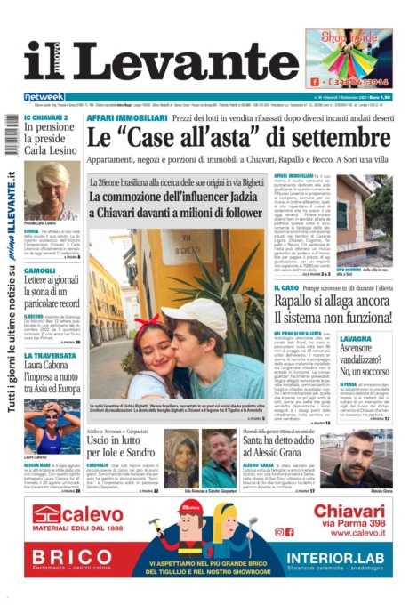 Il Nuovo Levante da oggi in edicola