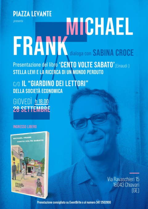 Società Economica, Michael Frank presenta il libro “Cento volte sabato”
