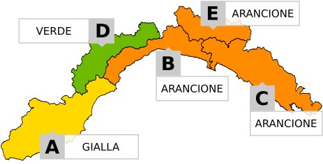 Scatta stasera l’allerta arancione sul Levante