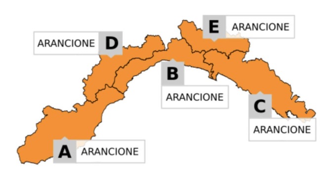 Allerta arancione dalle 22 di oggi fino alle 15 di domani