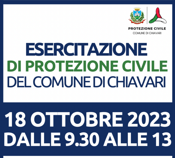 Chiavari, mercoledì 18 ottobre una nuova esercitazione di Protezione Civile