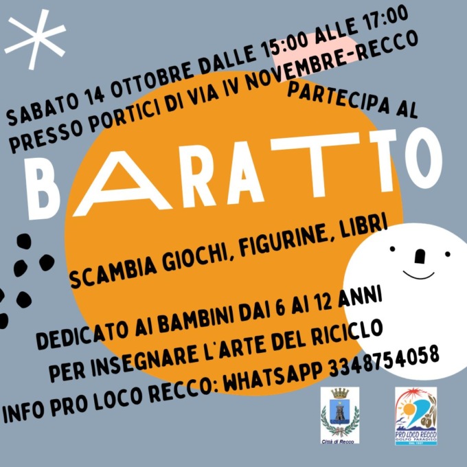 Il baratto e l’arte del riciclo, l’appuntamento per i più piccoli a Recco