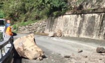 Frana sulla SP46 della Val Graveglia, rocciatori all'opera