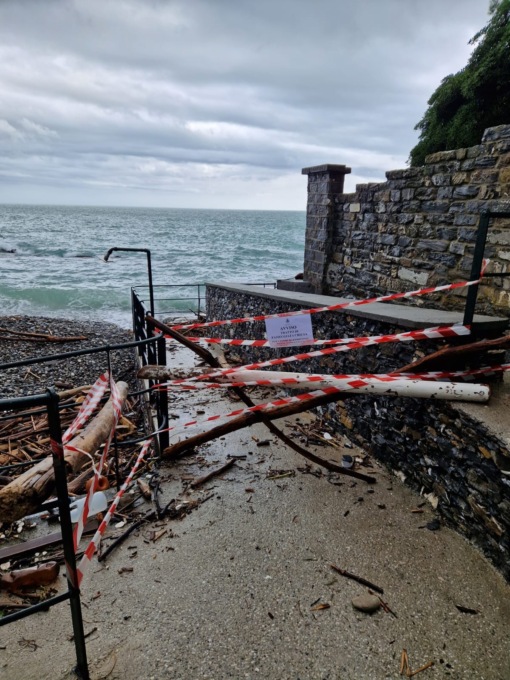 Chiuso a Zoagli il tratto terminale della passeggiata di ponente
