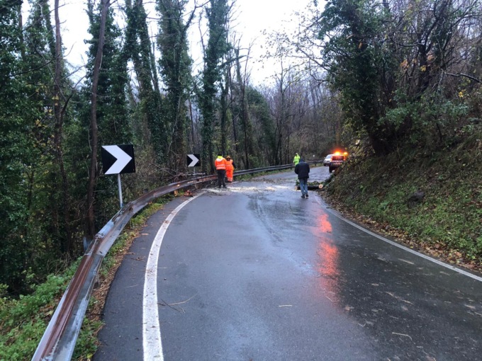 Statale 586, frana in località Campori