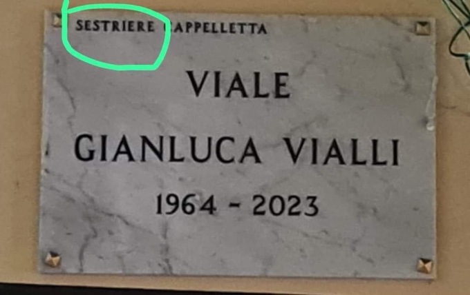 Inaugurata la targa a Vialli, ma la scritta è sbagliata