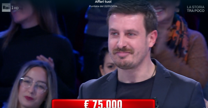 Thomas Peirano vince 75mila euro ad Affari Tuoi