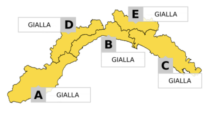Allerta gialla per pioggia e neve
