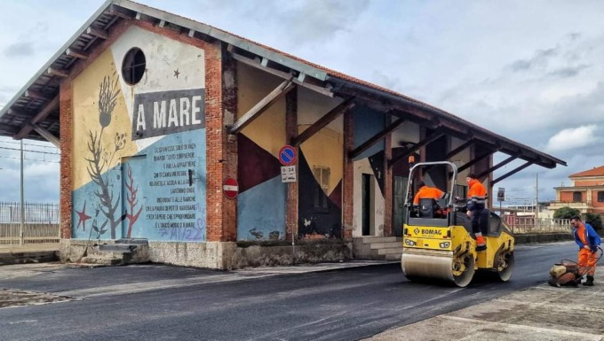 Lavori al parcheggio della stazione di Lavagna