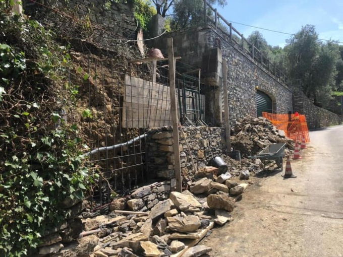 Recco, via Cornice Golfo Paradiso, nuovo muro di sostegno e allargamento della strada