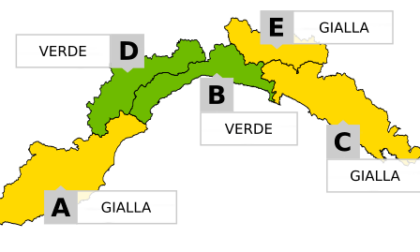 Allerta gialla per bacini medi e grandi nel Levante