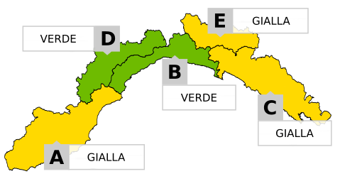 Allerta gialla per bacini medi e grandi nel Levante