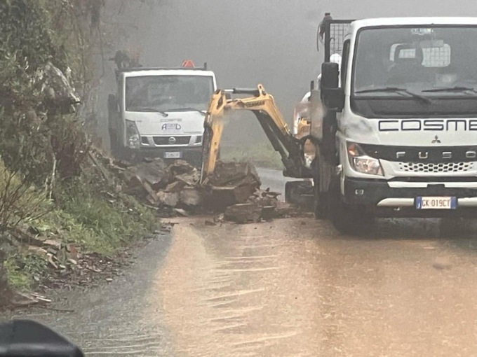Frane nell’entroterra, un albero caduto sulla costa