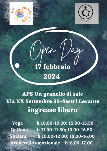 Sabato 17 febbraio l’Open day dei corsi dell’associazione “Un granello di sale”