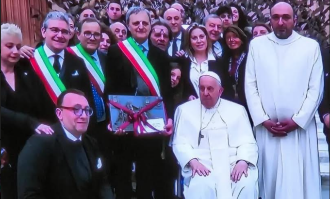Visita a Papa Francesco per i sindaci di Camogli, Recco e Avegno