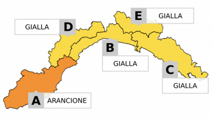 Maltempo, allerta gialla prolungata nel Levante ligure