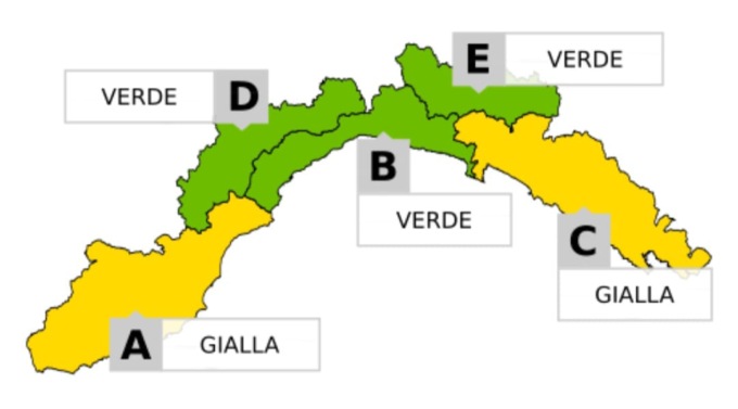 Allerta gialla idrologica sui bacini grandi del Levante