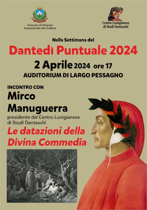 Le datazioni della Divina Commedia, l’appuntamento dedicato a Dante a Chiavari