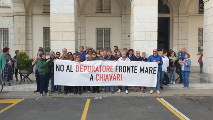 Chiavari, protesta contro il depuratore in Colmata
