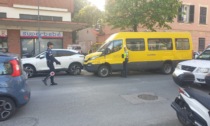 Incidente scuolabus a Chiavari in corso Millo