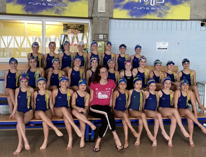 Gemma Galli incanta le sincronette di Rapallo Nuoto