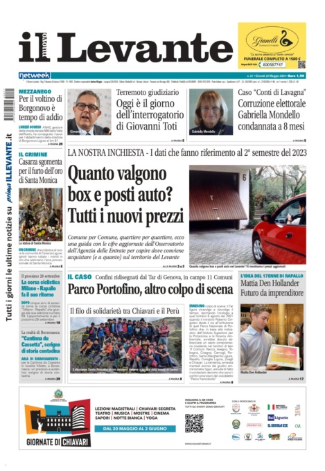 Il Nuovo Levante da oggi in edicola
