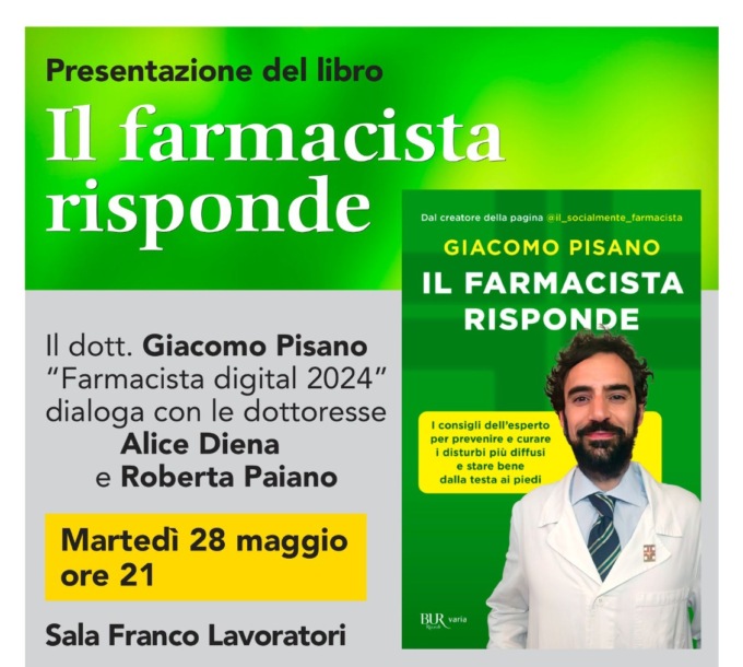 Recco, il farmacista star di Instagram Giacomo Pisano presenta il suo libro