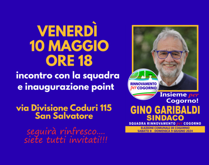 Cogorno, venerdì l’inaugurazione del point di Gino Garibaldi