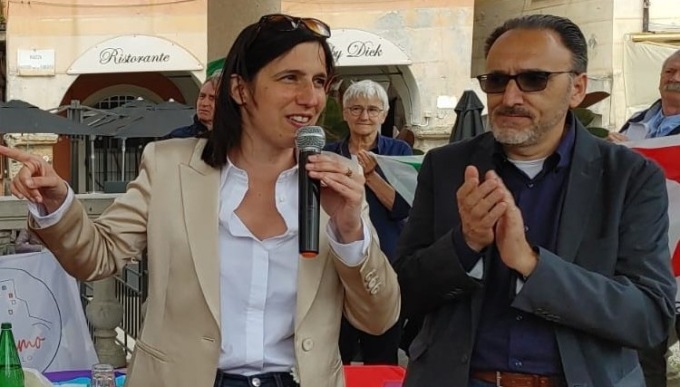 Elly Schlein a Rapallo a sostegno del candidato sindaco Francesco Angiolani