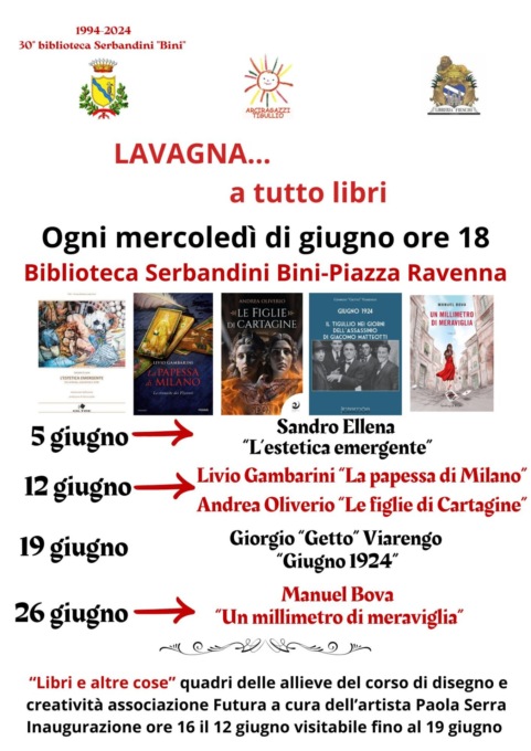 Lavagna … a tutto libri: i prossimi appuntamenti