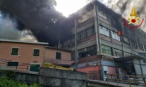 Fabbrica a fuoco ad Avegno, Vigili del fuoco in azione