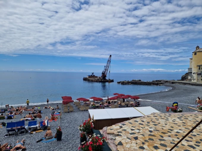 Iniziati i lavori per la sistemazione della diga a Camogli