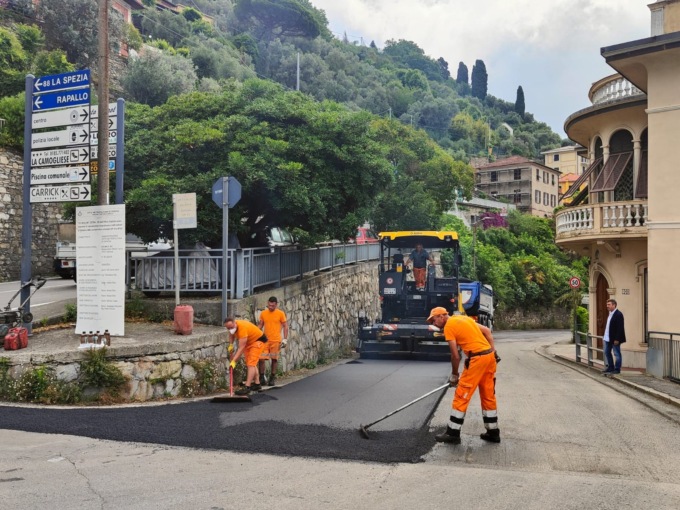 Al via le asfaltature sulla SP30 tra Recco e Camogli