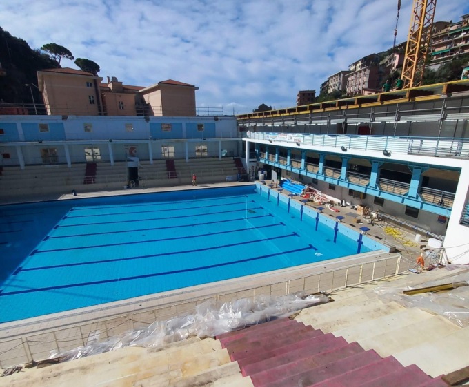 Sori, proseguono i lavori alla piscina comunale