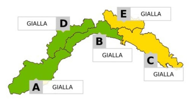 Arpal, venerdì 27 settembre allerta gialla sui bacini grandi C ed E