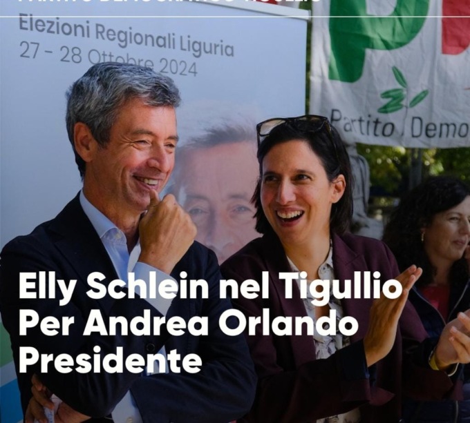 Regionali, Elly Schlein a sostegno del candidato Orlando a Sestri
