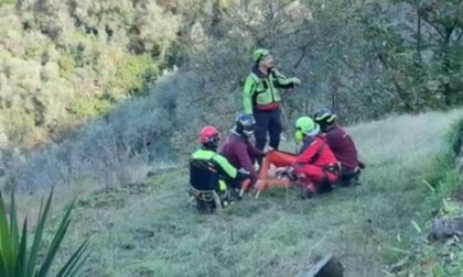 Intervento dell'elisoccorso in Val Graveglia