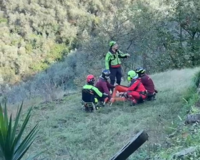 Intervento dell’elisoccorso in Val Graveglia