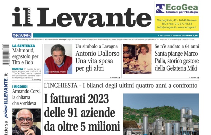 Il Nuovo Levante da oggi in edicola
