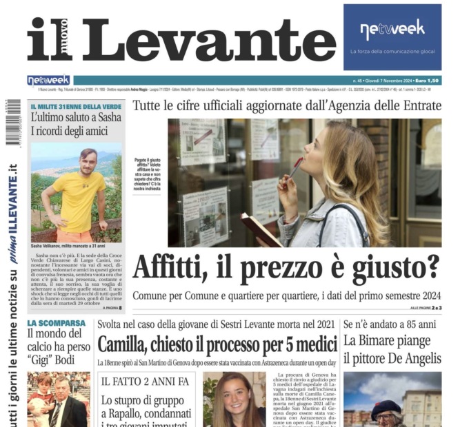 Il Nuovo Levante da oggi in edicola