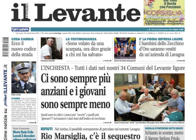 Il Nuovo Levante da oggi in edicola